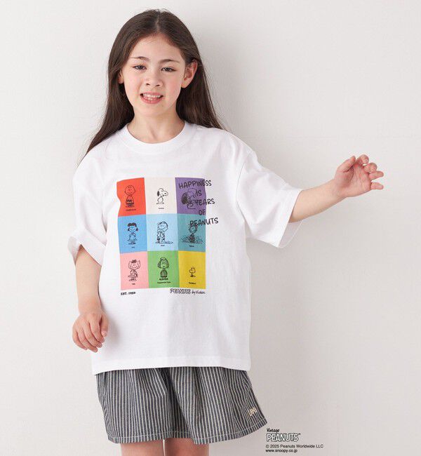 SHIPS any「SHIPS any: SNOOPY コラボ ブロック グラフィック カラー プリント Tシャツ◇」|Tシャツ・カットソー|ホワイト