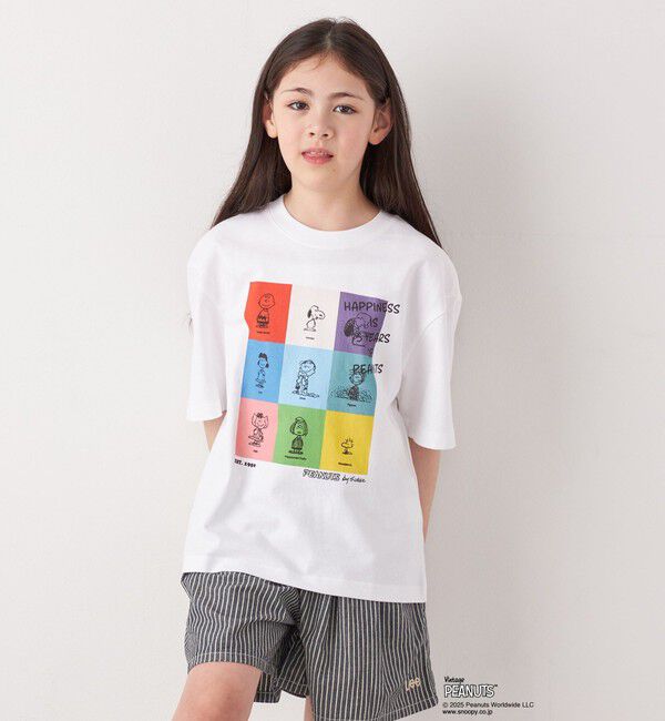 SHIPS any「SHIPS any: SNOOPY コラボ ブロック グラフィック カラー プリント Tシャツ◇」|Tシャツ・カットソー|