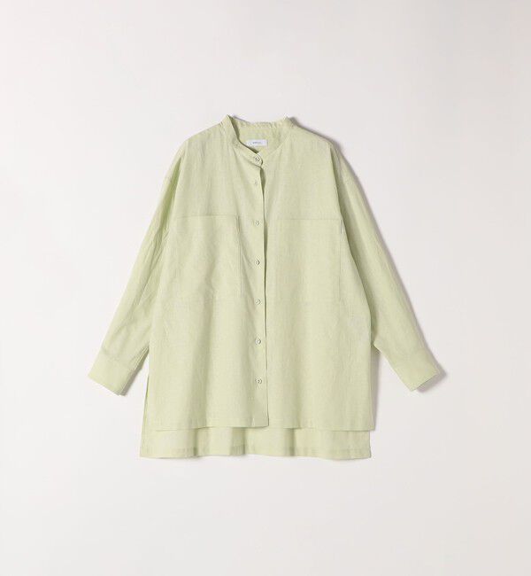 SHIPS any「SHIPS any:〈洗濯機可能〉リネン ミックス スタンドカラー ポケット シャツ 25SS 2」|シャツ・ブラウス|
