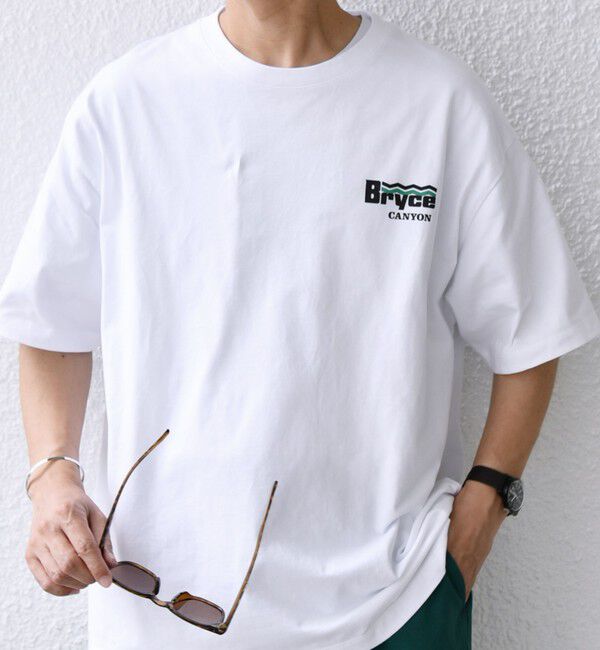 SHIPS any「【WEB限定】SHIPS any: NATIONAL PARK ヴィンテージライク ワンポイント プリント Tシャツ◇」|Tシャツ・カットソー|ライトホワイト