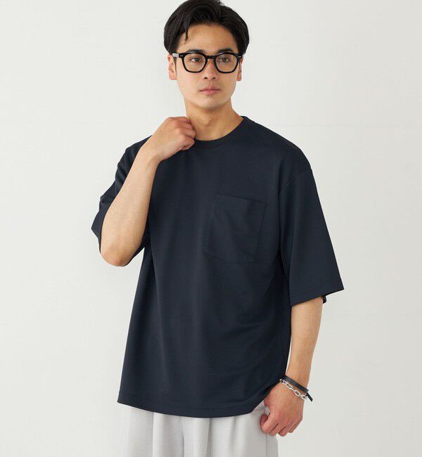 SHIPS Colors 「SHIPS Colors:〈汗隠し・接触冷感・紫外線軽減〉FRESH TECH ルーズ Tシャツ」|Tシャツ・カットソー|ネイビー