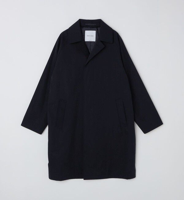SHIPS「CARRARO: コットン/ナイロン ステンカラー コート」|ステンカラーコート|ネイビー