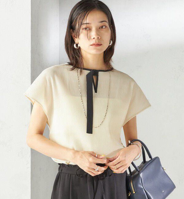 SHIPS for women「〈手洗い可能〉ウェーブ プリーツ 前後 2WAY ブラウス」|シャツ・ブラウス|