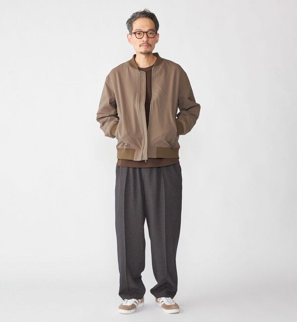 SHIPS「SHIPS:〈洗濯機可能〉メランジ ワイド ピンタック スラックス」|スラックス|