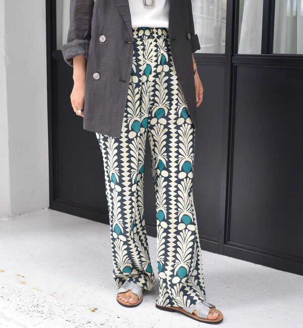 SHIPS for women「CIENNA:〈手洗い可能〉プリント イージー パンツ」|その他|ブルー