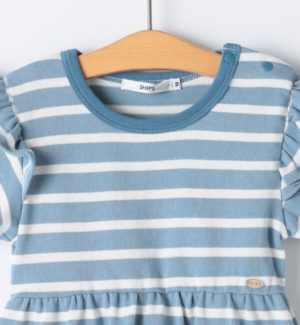 SHIPS KIDS「SHIPS KIDS:90cm / ボーダー フリル ワンピース」|ワンピース|