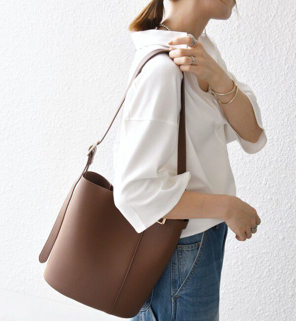 SHIPS any「VELETTO: ポシェット付き 3WAY ワンハンドル バケツ ショルダー バッグ」|ショルダー・メッセンジャー|ブラウン