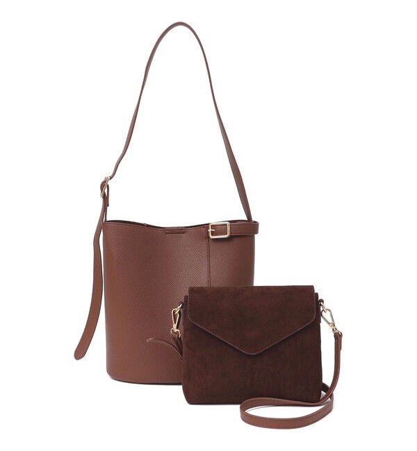 SHIPS any「VELETTO: ポシェット付き 3WAY ワンハンドル バケツ ショルダー バッグ」|ショルダー・メッセンジャー|