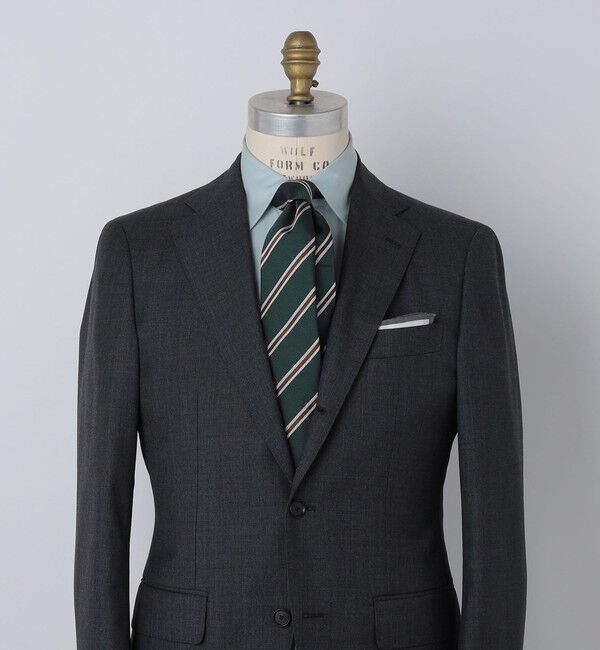 SHIPS「SHIPS: シルク バスケット ストライプ ネクタイ」|ネクタイ・蝶ネクタイ|オリーブ