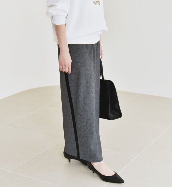 quaranciel「quaranciel:〈手洗い可能〉カット ジョーゼット サイド ライン タイト スカート」|タイト|