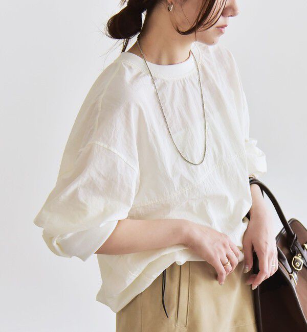 quaranciel「quaranciel:〈多機能/洗濯機可能〉ナイロン タスラン ドロスト ルーズ プルオーバー」|プルオーバー|