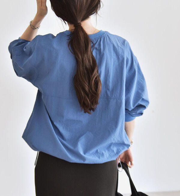 quaranciel「quaranciel:〈多機能/洗濯機可能〉ナイロン タスラン ドロスト ルーズ プルオーバー」|プルオーバー|