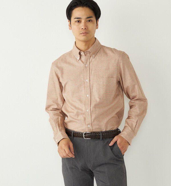 SHIPS Colors 「SHIPS Colors:ギンガムチェック ボタンダウン シャツ◇」|シャツ・ブラウス|ベージュ
