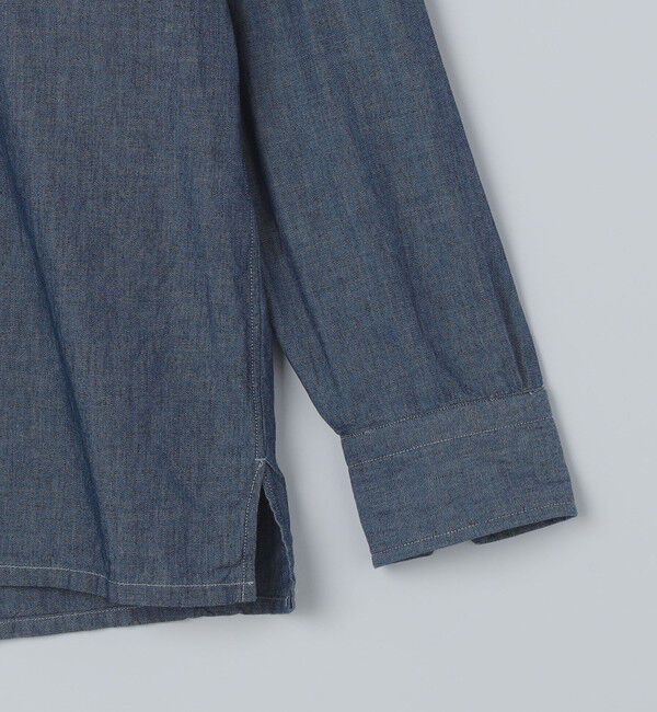 SHIPS「【SHIPS別注】Salvatore Piccolo: デニム プルオーバー バンドカラー シャツ」|シャツ・ブラウス|