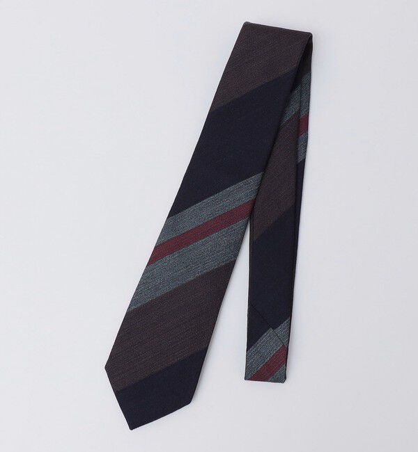 SHIPS「SHIPS: シルク デラヴェ ワイド ストライプ ネクタイ」|ネクタイ・蝶ネクタイ|ブラウン