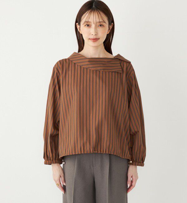 SHIPS Colors 「SHIPS Colors:〈洗濯機可能〉ロール カラー ストライプ ブラウス」|シャツ・ブラウス|