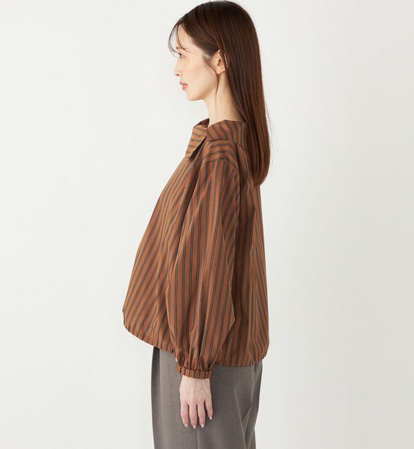 SHIPS Colors 「SHIPS Colors:〈洗濯機可能〉ロール カラー ストライプ ブラウス」|シャツ・ブラウス|