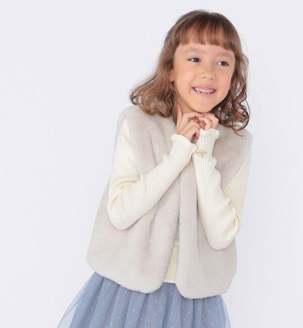 SHIPS KIDS「SHIPS KIDS:100～120cm /〈手洗い可能〉フリル リブ ニット」|Tシャツ・カットソー|