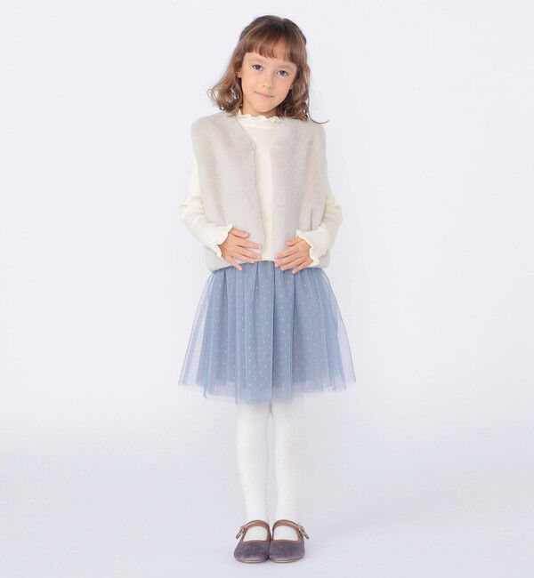 SHIPS KIDS「SHIPS KIDS:100～120cm /〈手洗い可能〉フリル リブ ニット」|Tシャツ・カットソー|