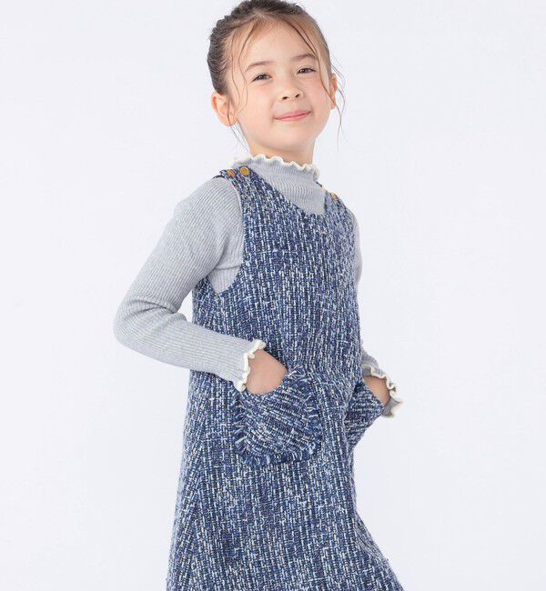 SHIPS KIDS「SHIPS KIDS:100～120cm /〈手洗い可能〉フリル リブ ニット」|Tシャツ・カットソー|