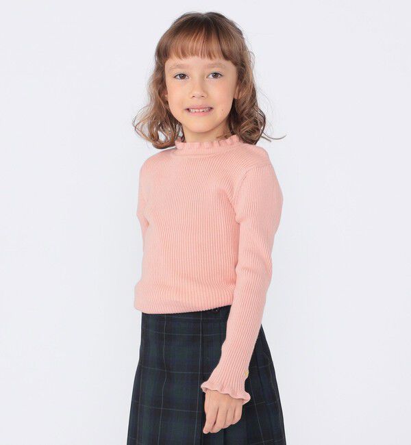 SHIPS KIDS「SHIPS KIDS:100～120cm /〈手洗い可能〉フリル リブ ニット」|Tシャツ・カットソー|