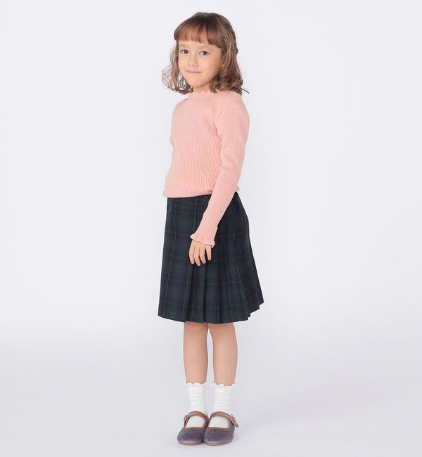 SHIPS KIDS「SHIPS KIDS:100～120cm /〈手洗い可能〉フリル リブ ニット」|Tシャツ・カットソー|