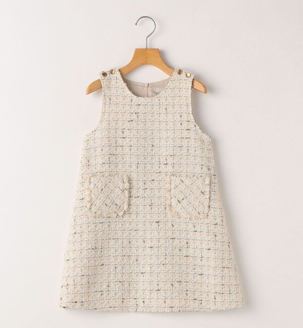 SHIPS KIDS「SHIPS KIDS:100～130cm / ツイード ジャンパー ワンピース」|ワンピース|ベージュ