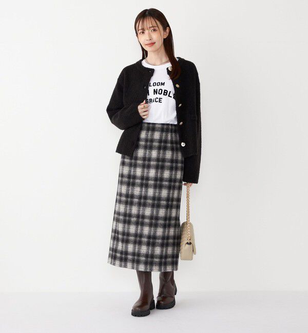 SHIPS Colors 「SHIPS Colors:〈洗濯機可能〉フロッキー プリント ロゴTシャツ（ロンT）◇」|Tシャツ・カットソー|