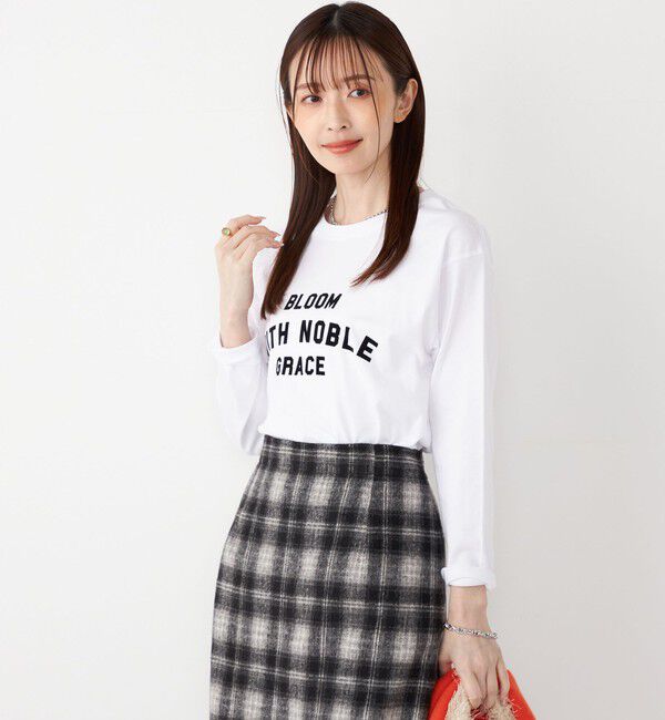 SHIPS Colors 「SHIPS Colors:〈洗濯機可能〉フロッキー プリント ロゴTシャツ（ロンT）◇」|Tシャツ・カットソー|