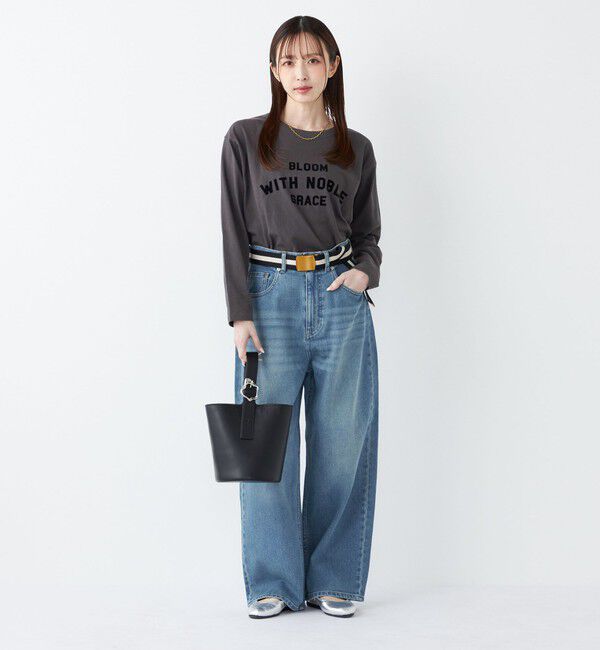 SHIPS Colors 「SHIPS Colors:〈洗濯機可能〉フロッキー プリント ロゴTシャツ（ロンT）◇」|Tシャツ・カットソー|