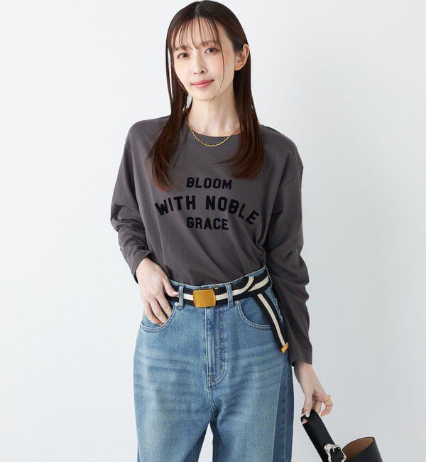 SHIPS Colors 「SHIPS Colors:〈洗濯機可能〉フロッキー プリント ロゴTシャツ（ロンT）◇」|Tシャツ・カットソー|