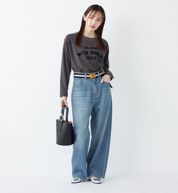 SHIPS Colors 「SHIPS Colors:〈洗濯機可能〉フロッキー プリント ロゴTシャツ（ロンT）◇」|Tシャツ・カットソー|