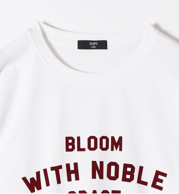 SHIPS Colors 「SHIPS Colors:〈洗濯機可能〉フロッキー プリント ロゴTシャツ（ロンT）◇」|Tシャツ・カットソー|