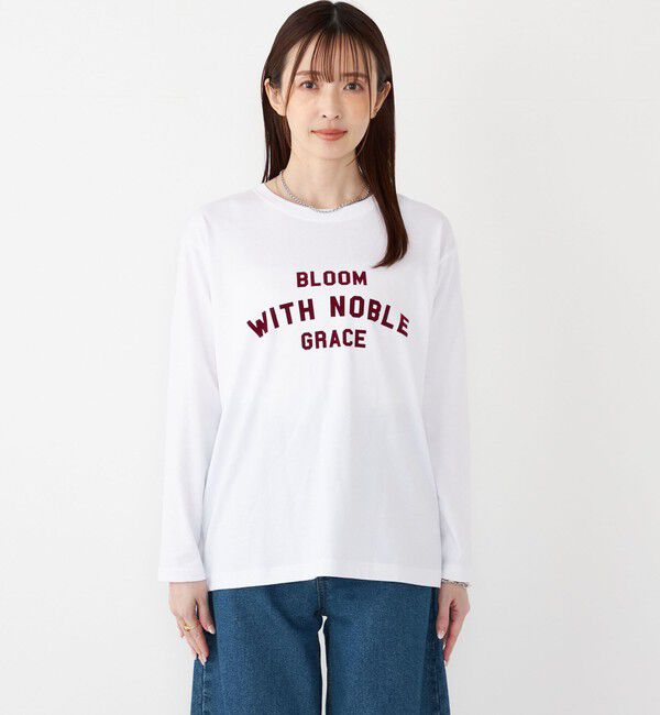 SHIPS Colors 「SHIPS Colors:〈洗濯機可能〉フロッキー プリント ロゴTシャツ（ロンT）◇」|Tシャツ・カットソー|