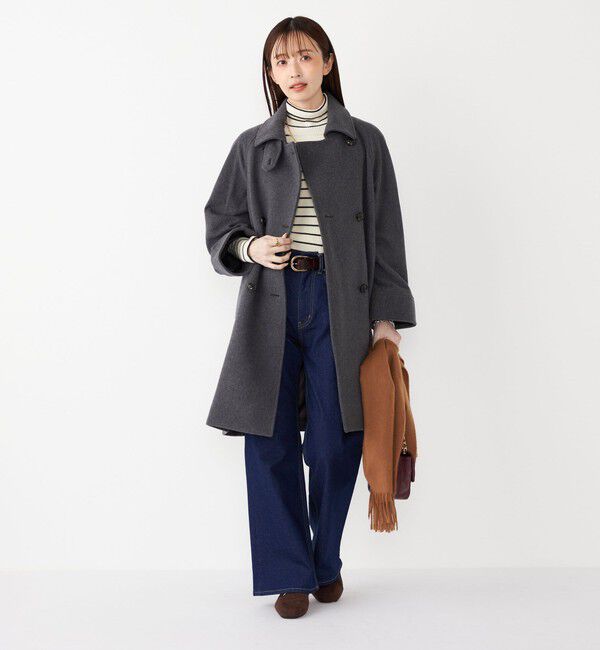 SHIPS Colors 「SHIPS Colors:SUPER100 ラグランスリーブ ダブルボタン コート◇」|ステンカラーコート|