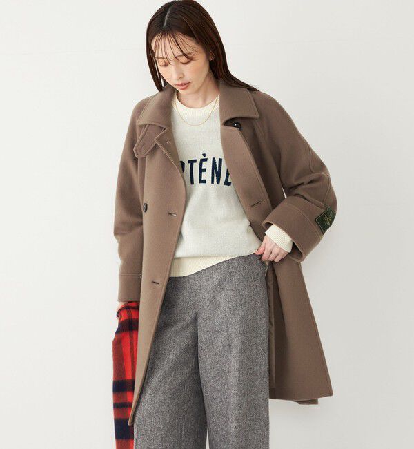 SHIPS Colors 「SHIPS Colors:SUPER100 ラグランスリーブ ダブルボタン コート◇」|ステンカラーコート|