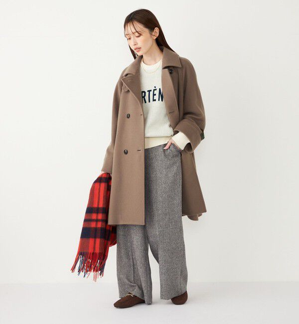 SHIPS Colors 「SHIPS Colors:SUPER100 ラグランスリーブ ダブルボタン コート◇」|ステンカラーコート|