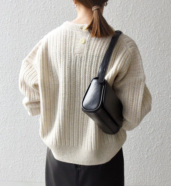 SHIPS any「《追加予約》SHIPS any: リブ タック編み クルーネック ボタン ニット プルオーバー」|ニット・セーター|