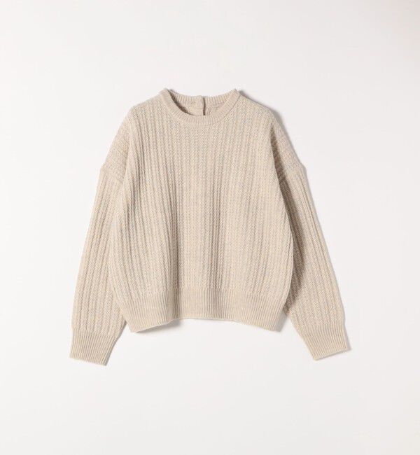 SHIPS any「《追加予約》SHIPS any: リブ タック編み クルーネック ボタン ニット プルオーバー」|ニット・セーター|