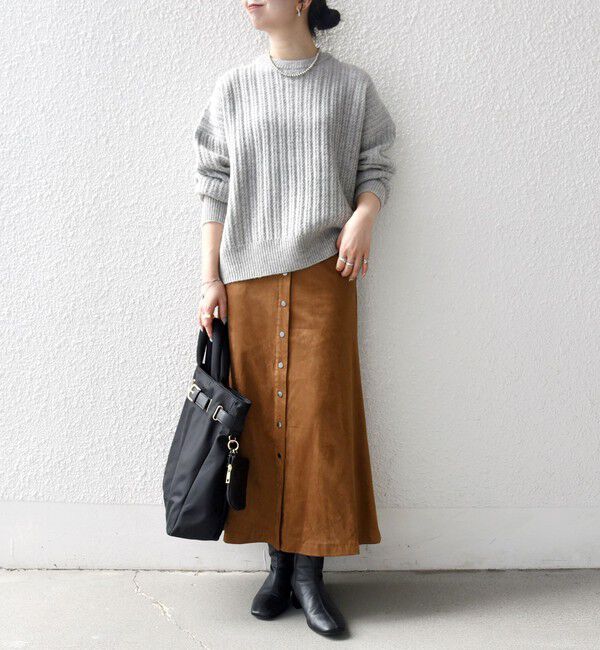 SHIPS any「《追加予約》SHIPS any: リブ タック編み クルーネック ボタン ニット プルオーバー」|ニット・セーター|