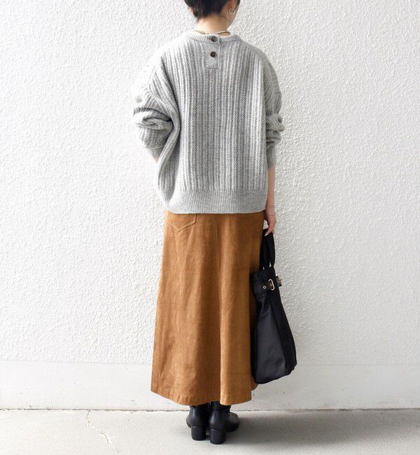 SHIPS any「《追加予約》SHIPS any: リブ タック編み クルーネック ボタン ニット プルオーバー」|ニット・セーター|