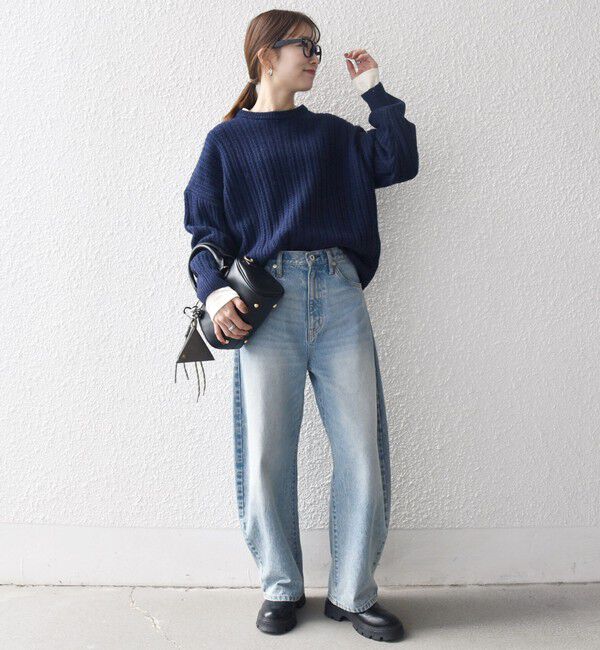 SHIPS any「《追加予約》SHIPS any: リブ タック編み クルーネック ボタン ニット プルオーバー」|ニット・セーター|