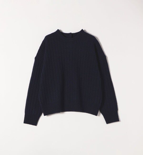SHIPS any「《追加予約》SHIPS any: リブ タック編み クルーネック ボタン ニット プルオーバー」|ニット・セーター|