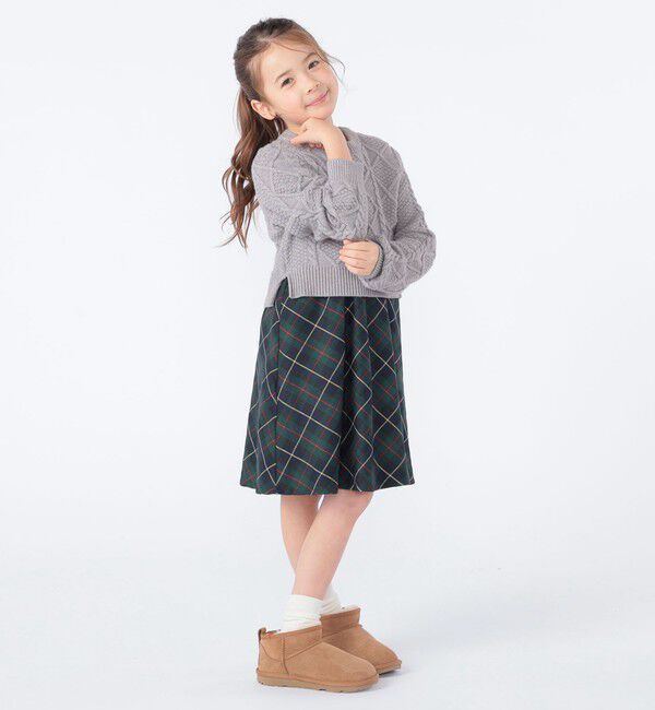 SHIPS KIDS「SHIPS KIDS:100～130cm /〈洗濯機可能〉ケーブルニット ドッキング ワンピース」|ワンピース|