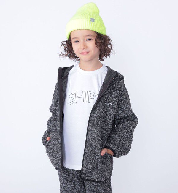 SHIPS KIDS「SHIPS KIDS:110～130cm / フリース ジップ パーカ」|パーカー|グレー系