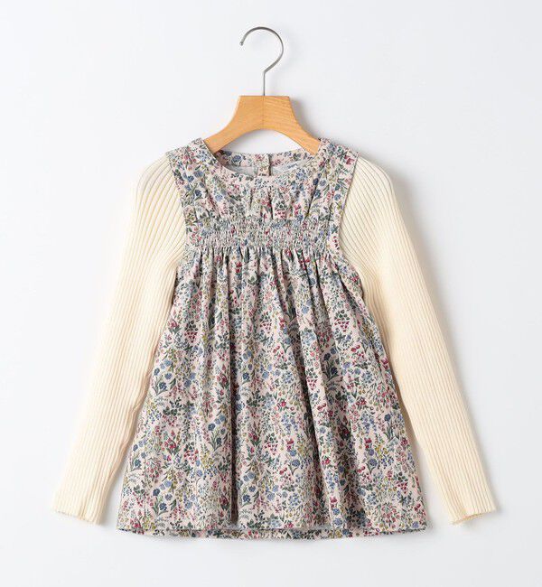 SHIPS KIDS「SHIPS KIDS:140～150cm / コーデュロイ リブ レイヤード トップス」|シャツ・ブラウス|ベージュ系