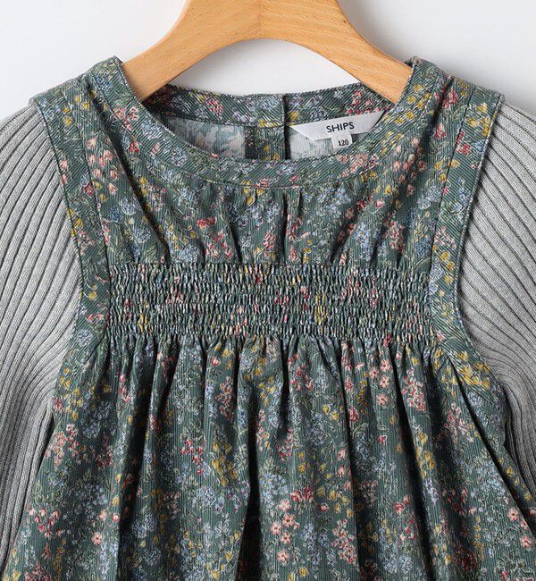 SHIPS KIDS「SHIPS KIDS:140～150cm / コーデュロイ リブ レイヤード トップス」|シャツ・ブラウス|