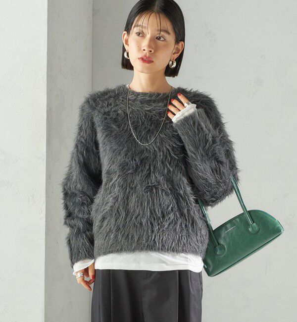 SHIPS for women「〈手洗い可能〉シャギー ファー クルーネック プルオーバー」|ニット・セーター|