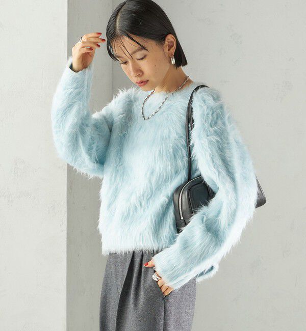 SHIPS for women「〈手洗い可能〉シャギー ファー クルーネック プルオーバー」|ニット・セーター|