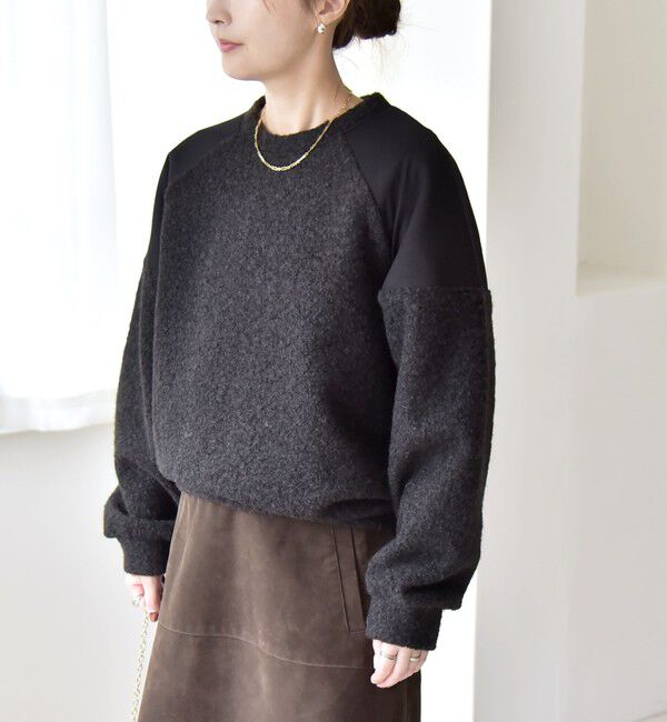 quaranciel「quaranciel:〈洗濯機可能〉ボア &times; チュール コンビ ヨーク プルオーバー」|その他|